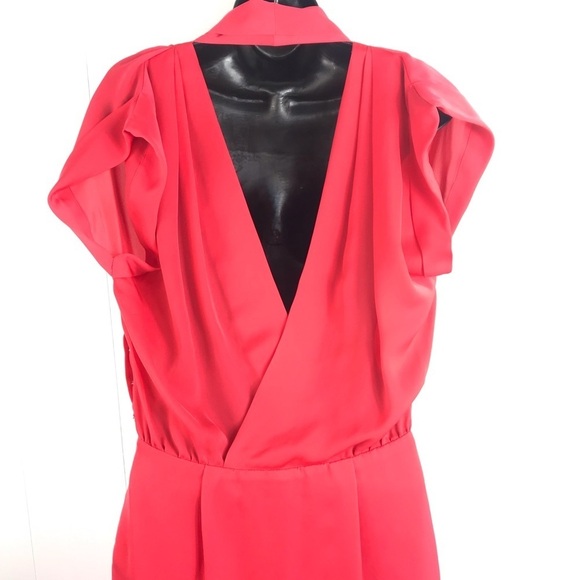 BCBGeneration Red Flutter Sleeve Wrap Mini Dress | Romantic Holiday - Picture 2 of 4
